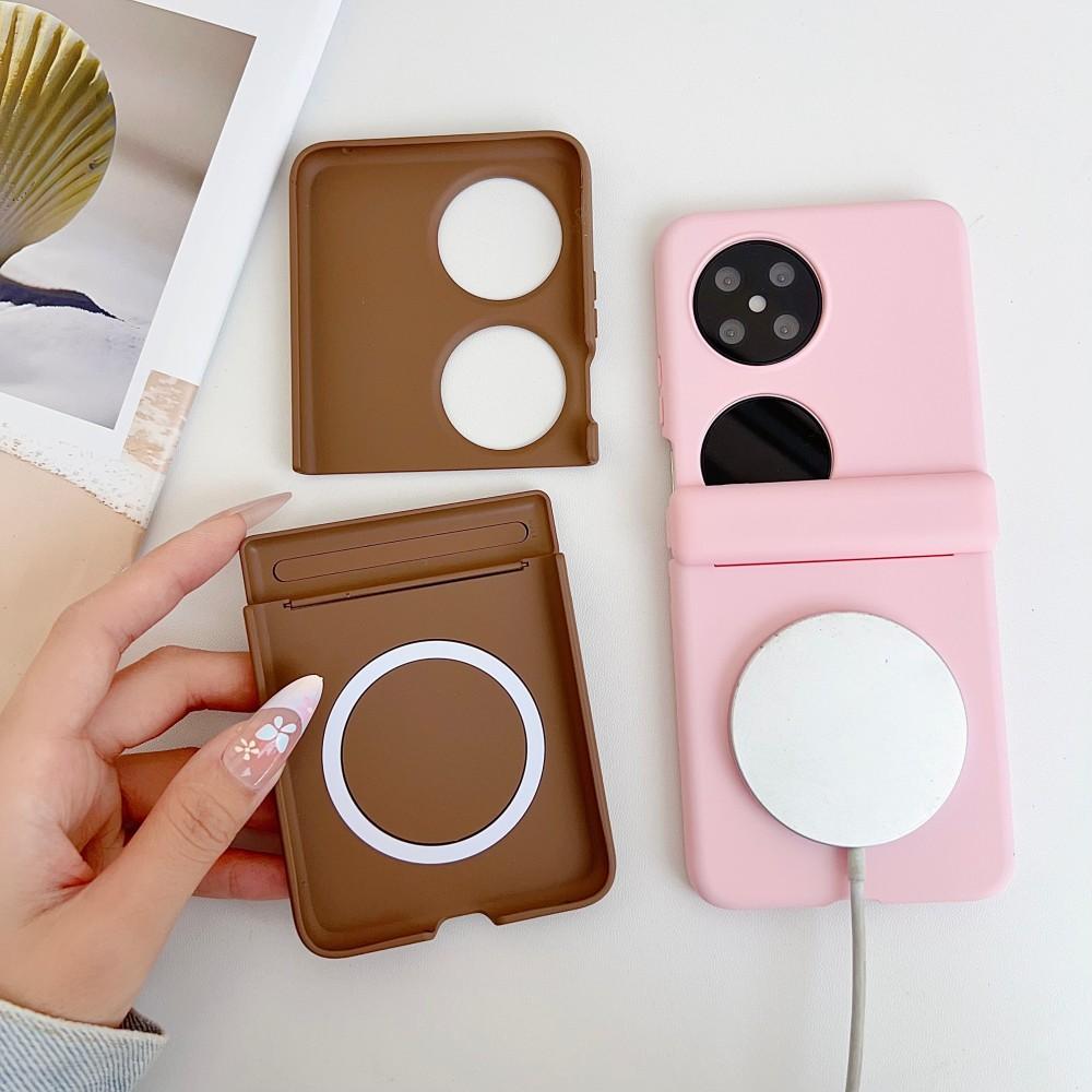 Solid Color For HuaWei Pocket 2 Magnetic Phone Case Shockproof Hinge Protective PC Hard Shell Back Cover