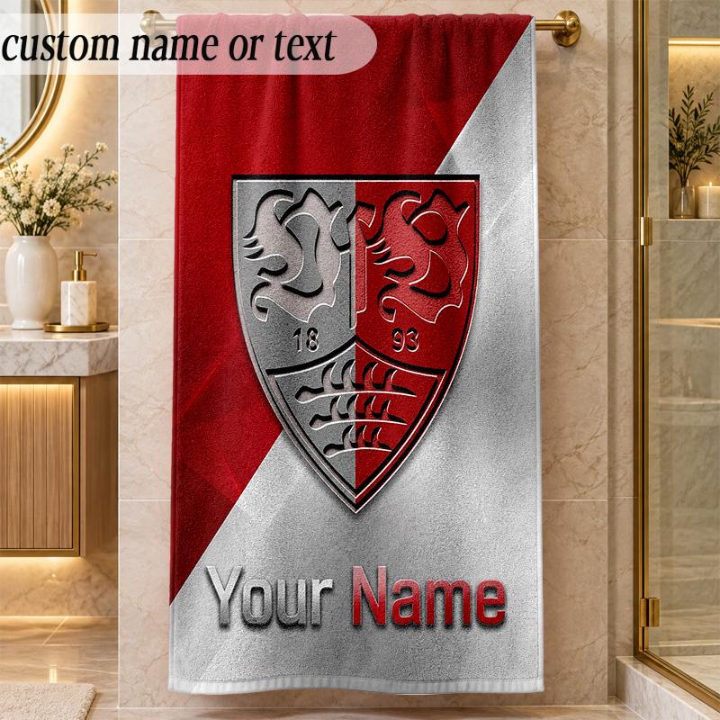 Beach TowelVfB Stuttgart FC Custom Name Text Personalized Soft Towel for Beach Pool Indoor Home Decor Gift
