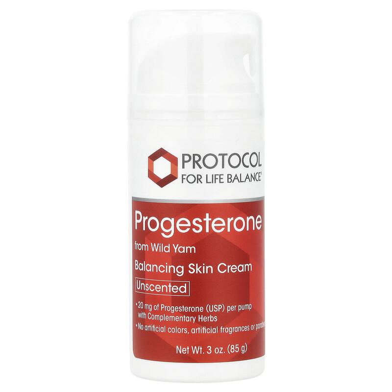 Progesterone, Balancing Skin Cream, Unscented, 3 oz (85 g)