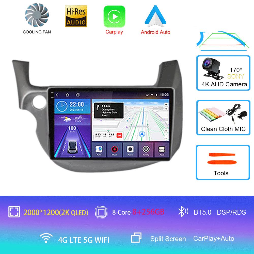 Android14 video Player Car Stereo Radio Multimedia Wireless Carplay Android Auto For HONDA FIT JAZZ 2008 - 2013 AUto GPS WIFI+4G