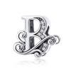 New 925 Sterling Silver 26 A -Z Floral Charm Beads Charm Bracelet Diy Women 'S Jewelry Accessory