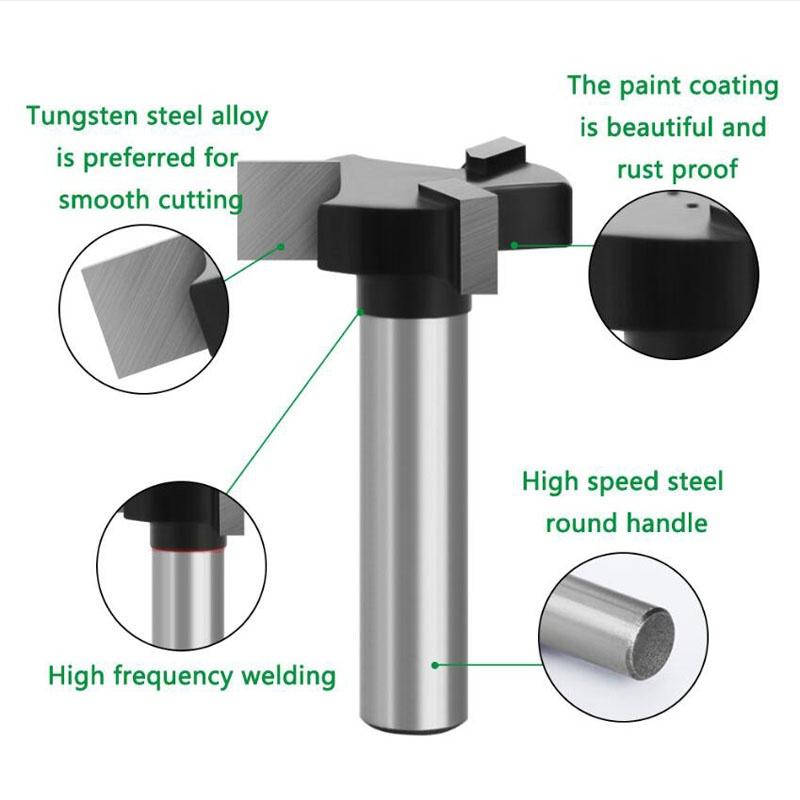 1 шт., хвостовик 8 мм, 3 зубца, Т-образный паз, фрезерный станок, фреза с прямым краем, долбежная фреза, режущая ручка для изделий из дерева, дерева