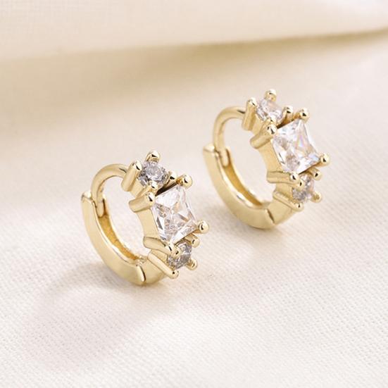 1 пара серег-колец для женщин, медные серьги с позолотой 14 карат, гипоаллергенные серьги-кольца с кубическим цирконием, женские