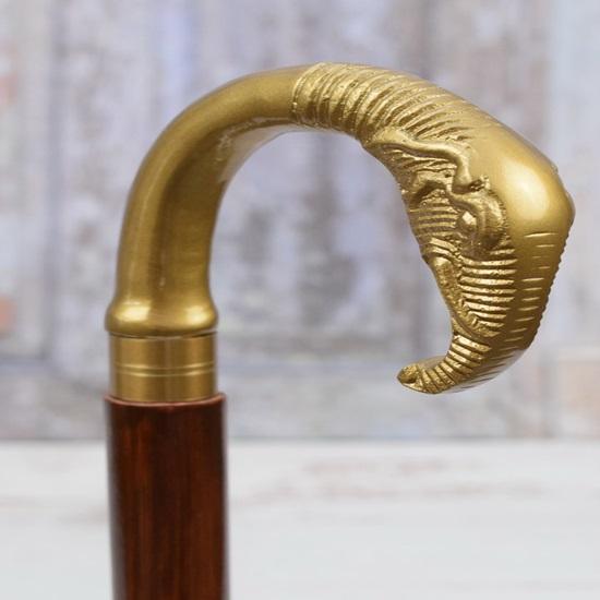 Трость для ходьбы из латуни в форме головы слона 93,98 см, деревянная и латунная трость для ходьбы, подарок дедушке