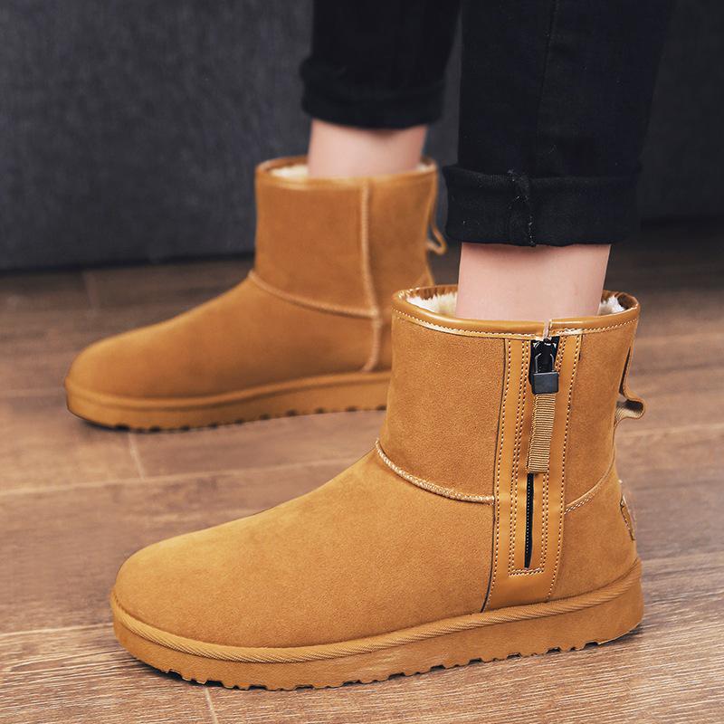 Зимние ботинки мужские хлопковые туфли студенческие высокие бархатные теплые шерстяные туфли северо-восток мужские зимние новые уличные модные туфли мужские