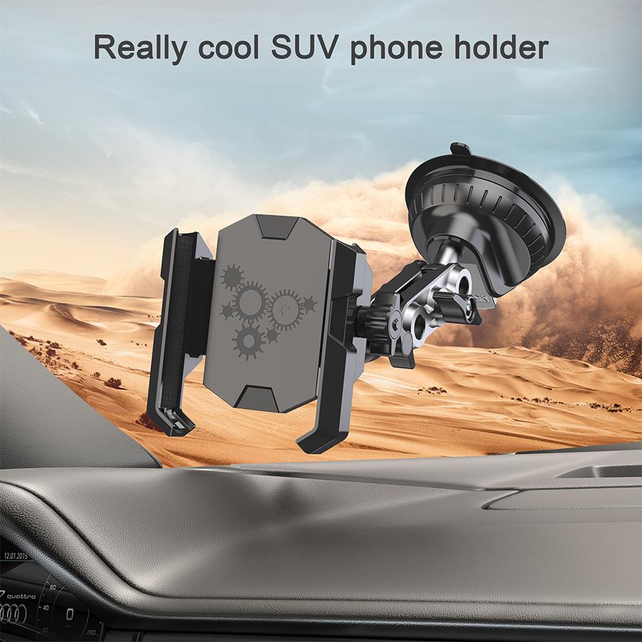XP037 Car Windshield Dashboard Phone Mount Suction Cup Off-Road Navigation Adjustable Cellphone Holder