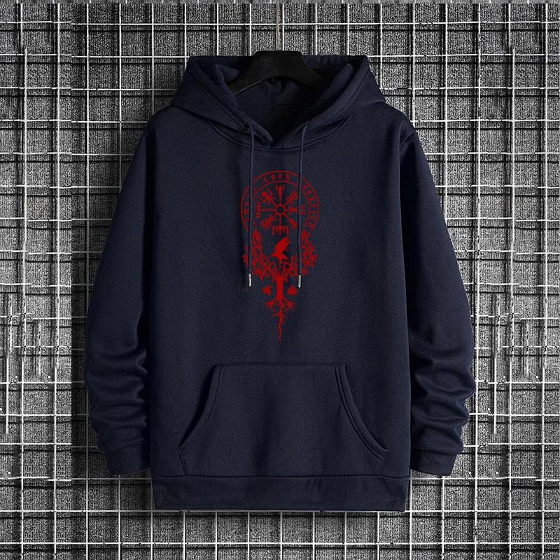 Men's Hooded Sweatshirt Male Trendy Casual Autumn Winter Hoody Ancient Viking Rune Pattern Hoodies 2025 Urban Streetwear Fashion