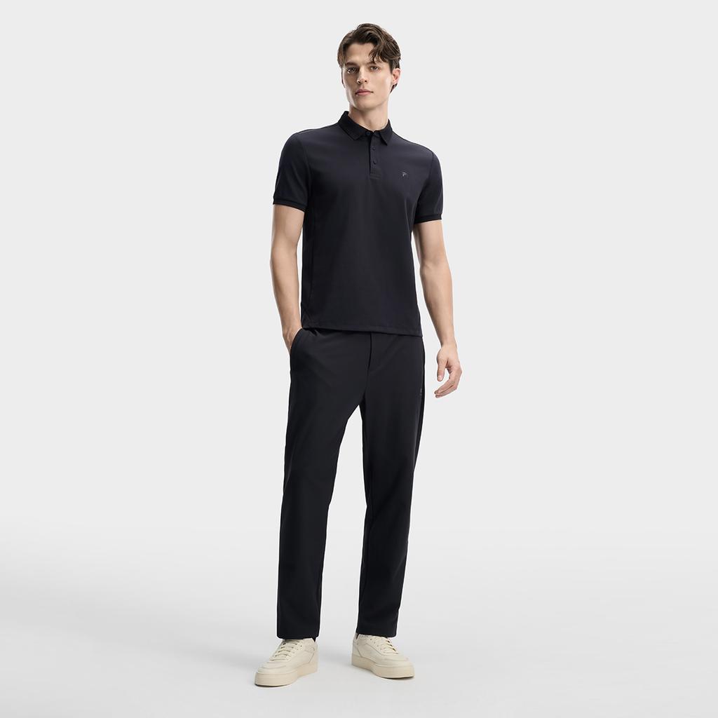 Fila Белая однотонная вязаная мужская футболка-поло с коротким рукавом tops F11M613103F-NV