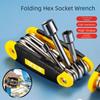 Standard Folding Allen Wrench Set Portable Multifunction Socket Wrench High Hardness 6 In 1 Hex Nut Driver Set Home