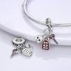 925 Silver Red Car Keys House Charms Beads Dangle Pendant Fit Bracelet Necklace Diy Fashion Jewelry