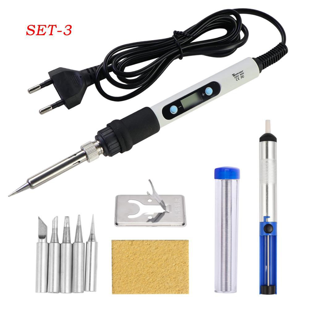 Электрический паяльник с регулируемым термостатом, 220 В/110 В, 80 Вт, сварочный инструмент