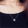 Temperament Beautiful 925 Sterling Silver Jewelry Korean Fashion Female Sun Flower Zircon Pendant Necklaces Xl270