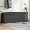 Storage Bench Foldable Dark Gray Linen Look