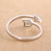 Кольцо в виде стрелы в форме сердца в корейском стиле, регулируемое, открытое, серебро S925