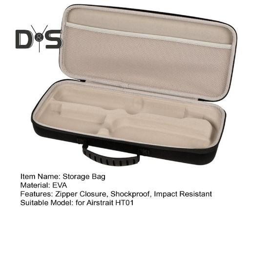 Hair Straightener Storage Bag with Mesh Pocket Large Capacity Shockproof Impact Resistant Anti-Scratch Hard Travel Case with Zipper for Airstrait HT01