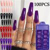 100Pcs/Set Ballerina Acrylic Beauty Tools Full Cover Manicure Coffin Fake Nails False Nail Tips