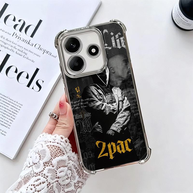 Рэпер 2pac Певец Тупак Мягкий чехол для телефона Для Xiaomi Redmi Note 14 15 Pro Plus 13 12 11S 11T 5G 10 9S 9 Покрытие Противоударный Fundas