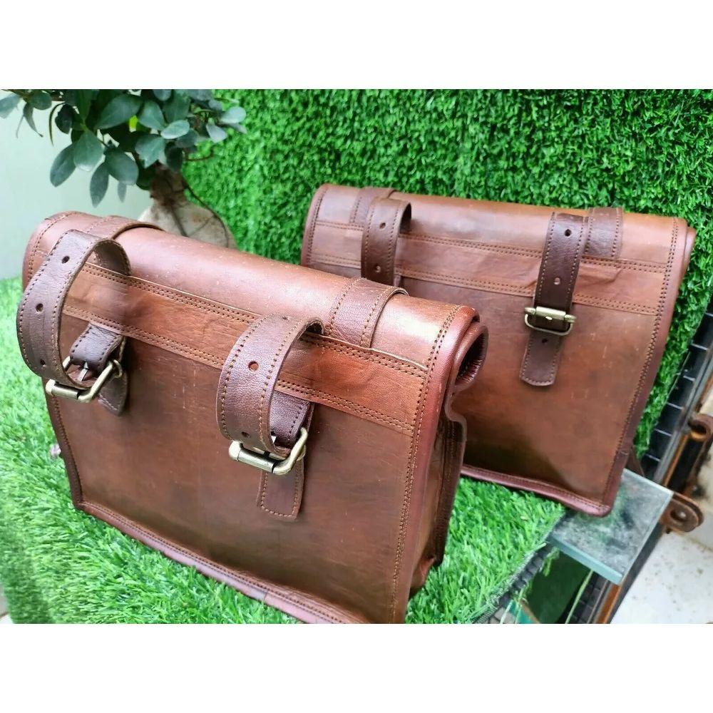 Кожаная мотоциклетная сумка Седельные сумки Седельные сумки Коричневые боковые кофры Седло