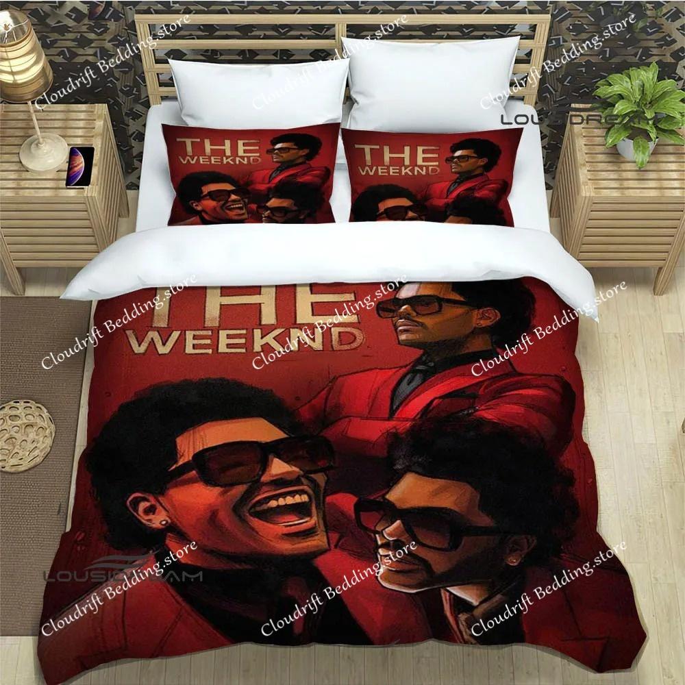 Комплекты постельного белья с принтом певца The Weeknd Изысканный набор постельных принадлежностей Пододеяльник Набор одеял Комплект постельного белья Роскошный подарок на день рождения