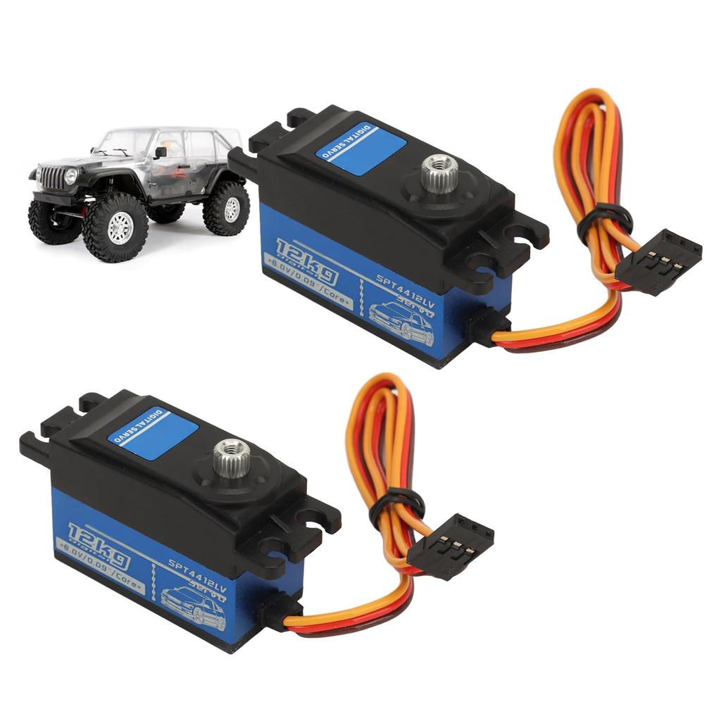 J-ouuo Blue Digital Servo, 12KG, High Sensitivity, Anti-Interference, with Metal Servo Arm for 1/10 RC Car Boat
