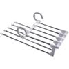 Five-Layer Multifunctional Folding Pants Hanger with Non-Marking Clips for Wardrobe Storage