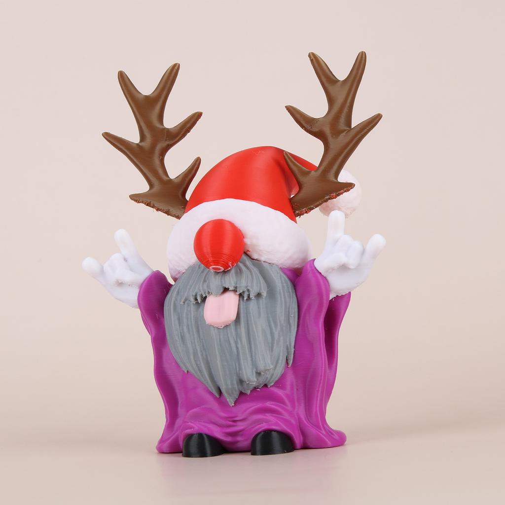 3D Printed Assembled Deer Antler Dwarf Figurine Model Toy