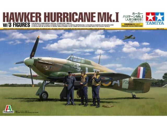 TAMIYA 1/48 ITALERI Series No.11 HAWKER HURRICANE Mk.I w/3 FIGURES 37011-000 NEW