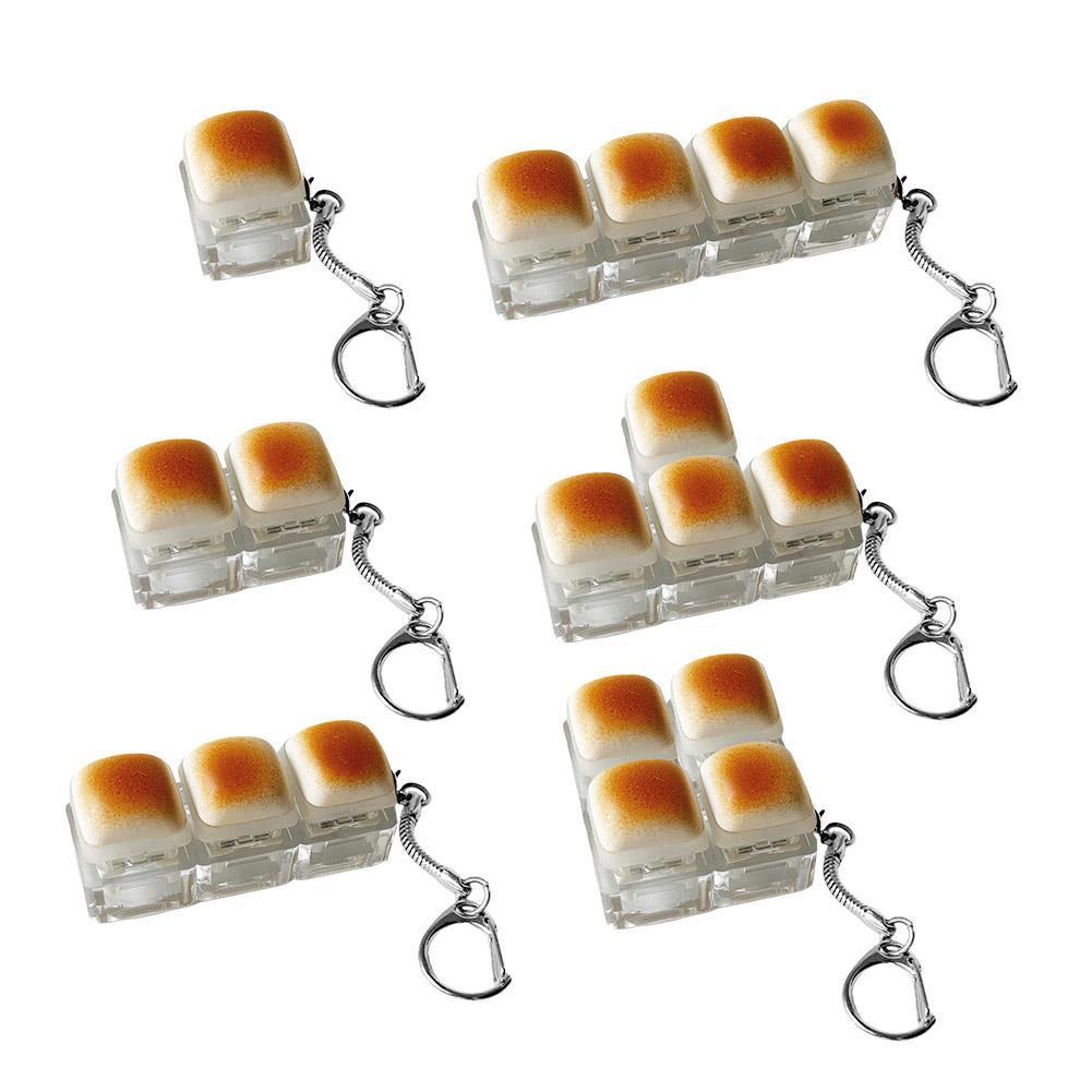 Push Button Anti-Stress Toy "Caramel Bread" Backpack Hanger, Plastic Finger Prank Office Toy