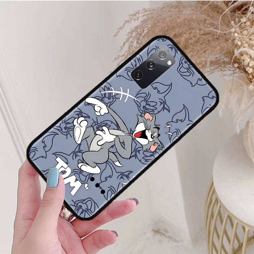 Черный чехол для Xiaomi Poco X6 X4 M5 M6 F5 F6 C65 C55 C50 C51 C40 Pro Redmi 14C A3X 13C 12C 11T 10A 9C Note 7 6 8A Plus C-43 милый кот Том Джерри мышь