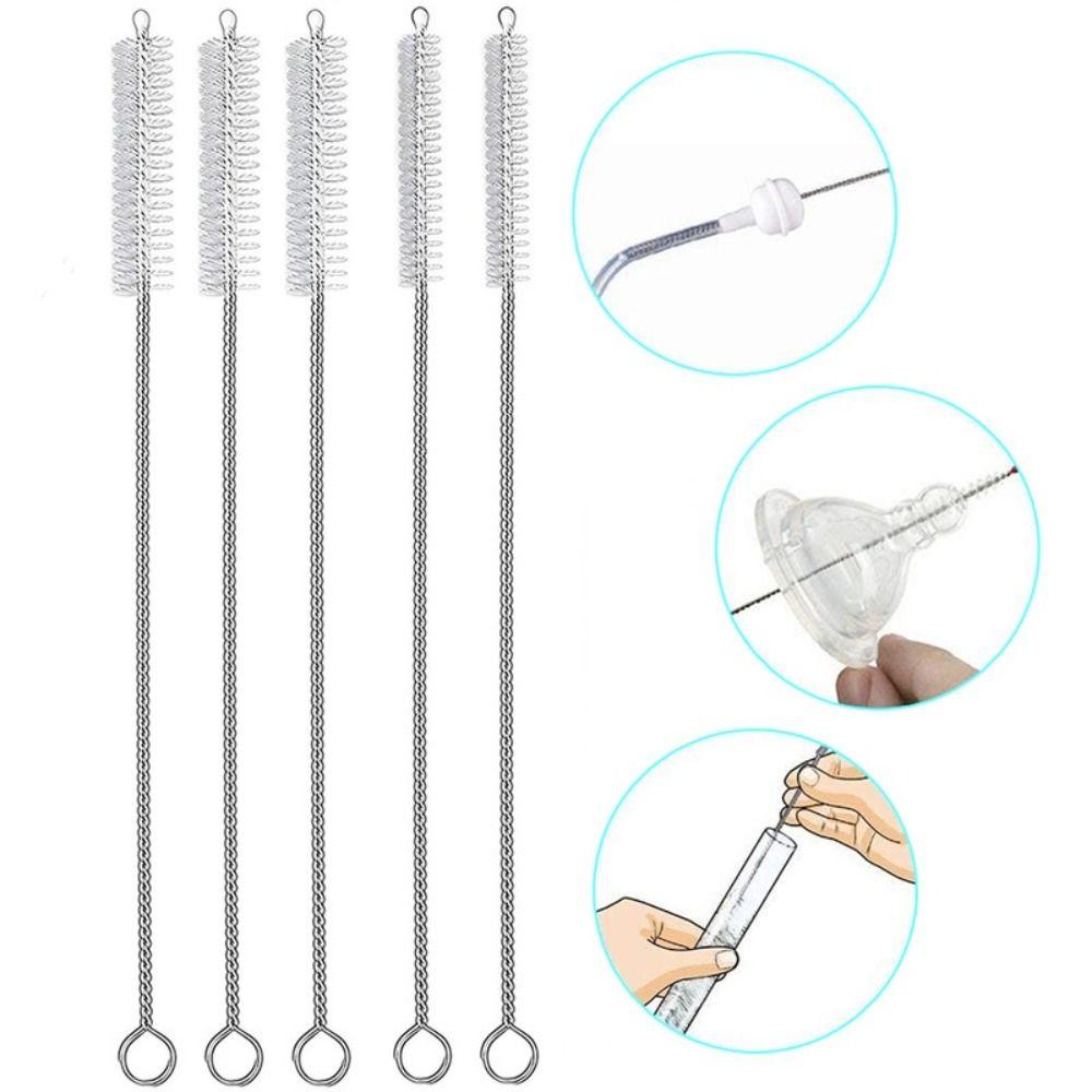 1 шт., серебряные щетки для чистки стеклянных трубок, нейлоновая бутылка, инструменты для чистки щеток