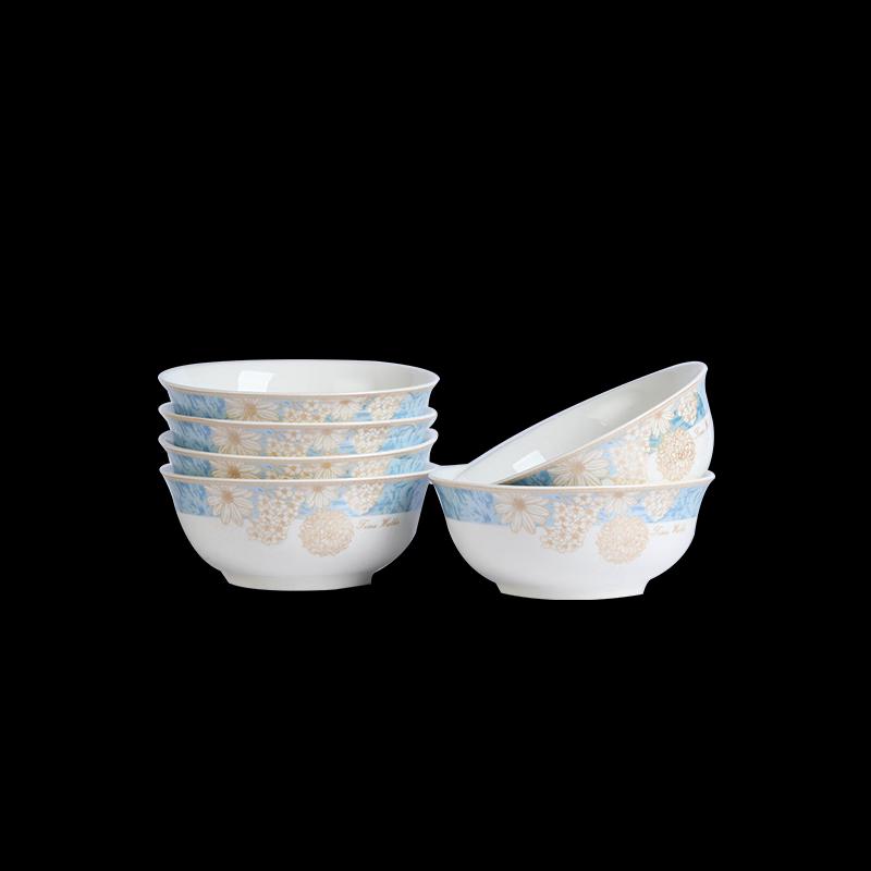 Керамические миски для супа с лапшой Haoya Jingdezhen, 6 дюймов, набор из 6 штук - Узор «Прогулка во времени»