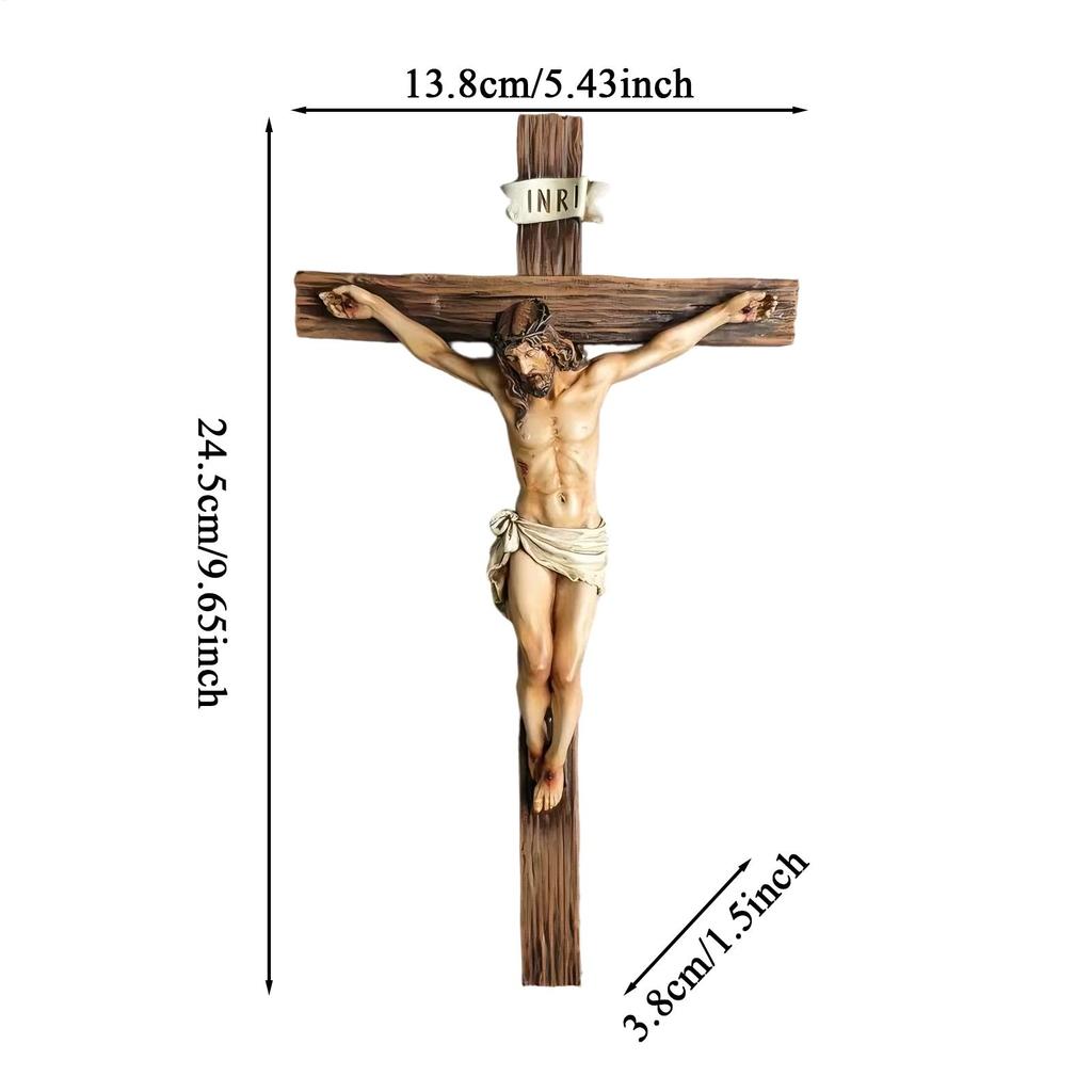Религиозная статуэтка распятия Иисуса Христа для христианского домашнего декора, Святой Католический Орнамент-поделка для подвешивания на стену