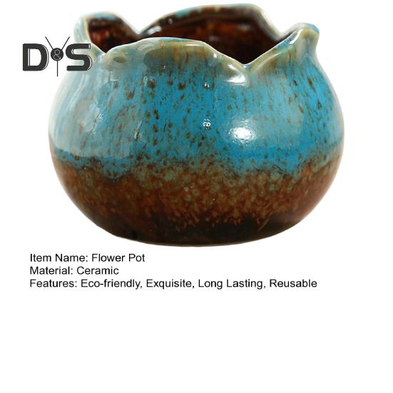 Экологичный цветочный горшок с гладкими краями, практичный керамический цветочный горшок для растений на открытом воздухе, контейнер