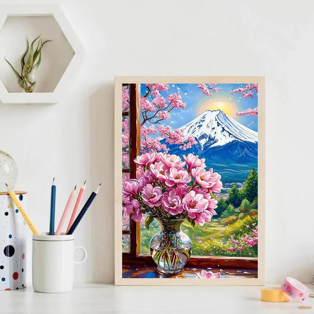 Морской парусник 5D Набор для алмазной живописи Вид на горы Цветочный дом Мозаика Вышивка крестом Сделай сам Домашний декор Подарок для взрослых начинающих