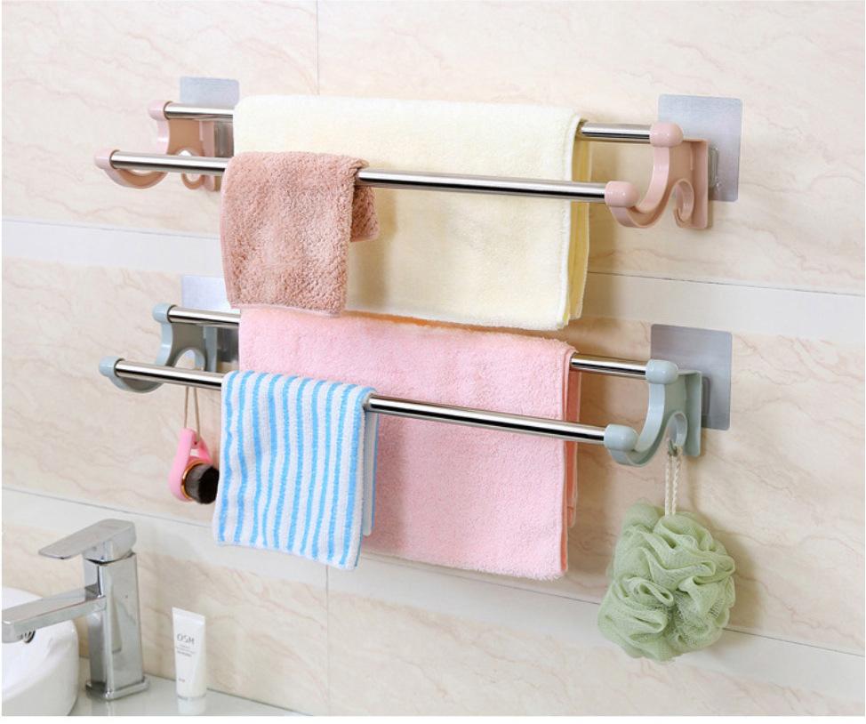 Самоклеящийся держатель для полотенец, не требующий перфорации, настенный держатель для ванной, кухни, туалета, держатель для полотенец в ванной