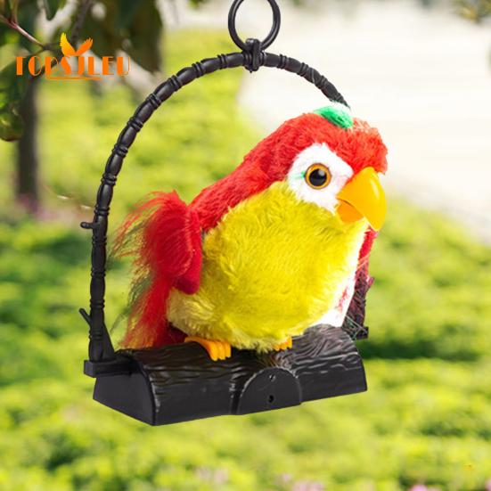 Яркая цветная реалистичная плюшевая игрушка-попугай с подставкой для записи, обучающая игрушка-попугай, садовые принадлежности