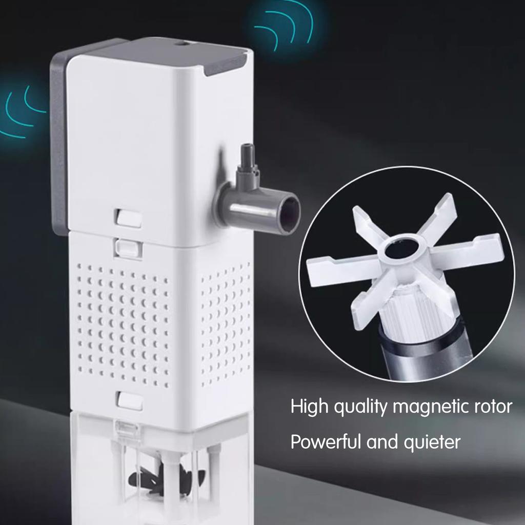 Hang on Back Aquarium Filter Quiet Submersible Water Pump for Fish Tank Circulation