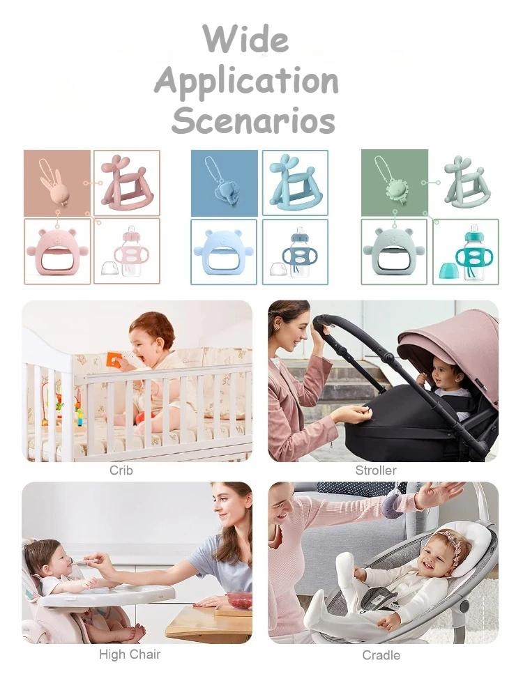 Игрушечные ремешки для малыша Силиконовый набор Клипса для пустышки для автокресла Игрушка Бутылочка Прорезыватель Стульчик для кормления Коляска Клипсы для игрушек для малышей Кроватки