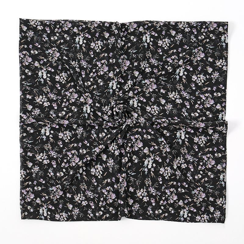 Квадратный шарф 115 см, шифоновый хиджаб, цветочный принт, шаль для защиты от солнца, принт, мусульманская мода, мусульманская женщина, тюрбан, хиджабы, бандана