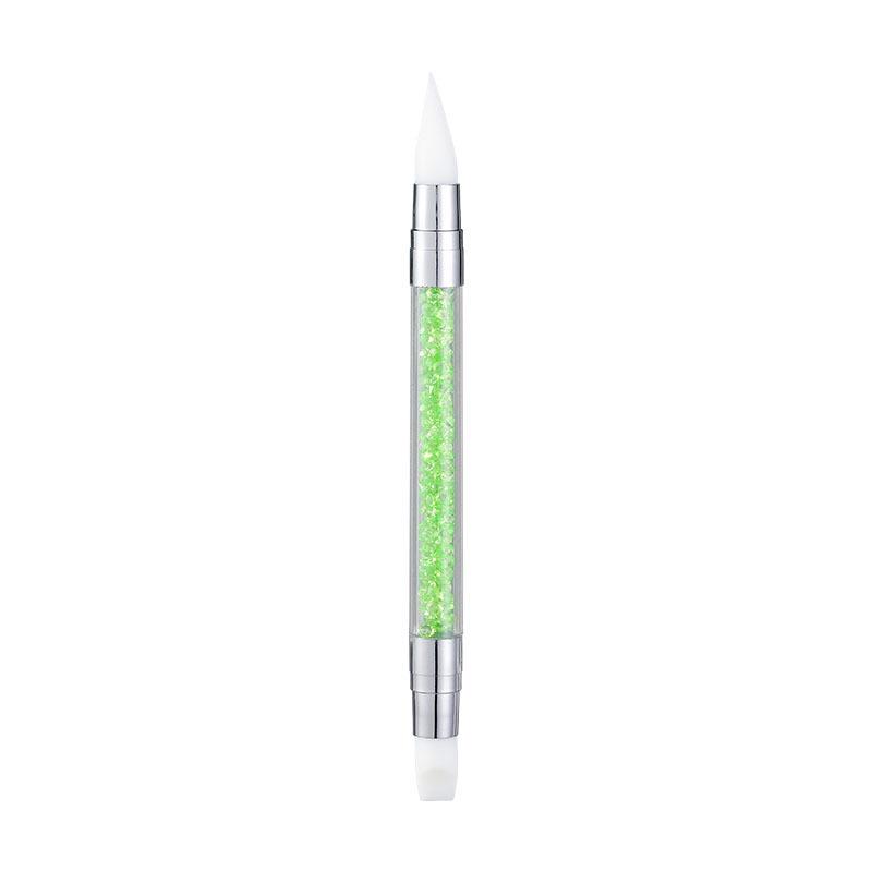 Multifunctional Nail Art Tool: Double-Ended Silicone Pen for Carving, Mixing, Applying Magic Mirror Powder