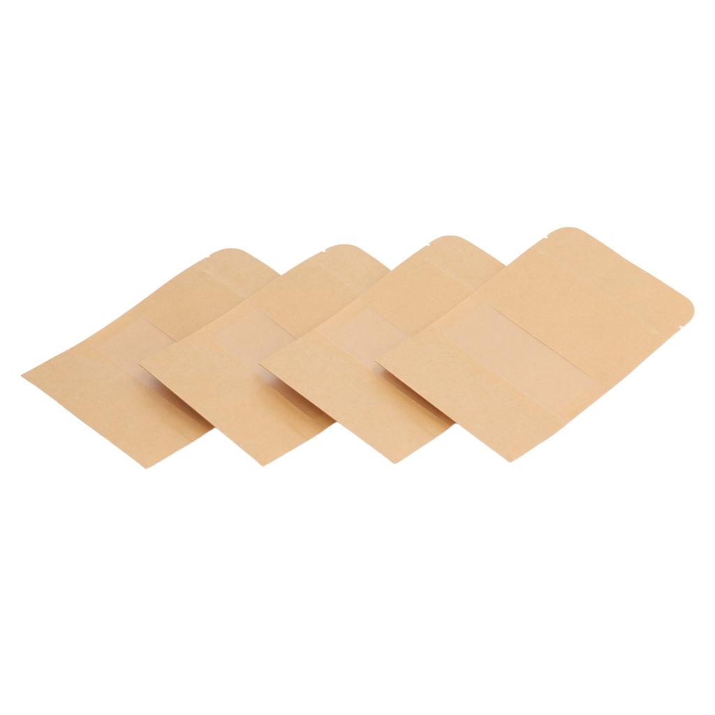 200 шт. Пакет дой-пак из крафт-бумаги с зип-застежкой и окошком, многоразовый, 9x14 см, для еды, кофе