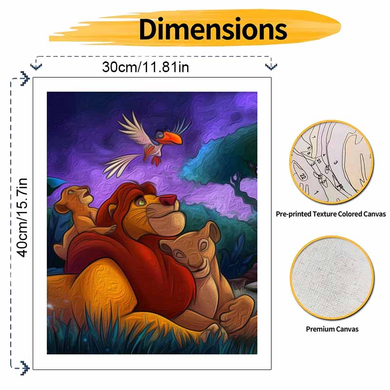 Disney The Lion King digital oil painting art kit DIY handmade home decoration gift