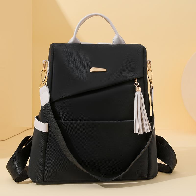 Мягкий кожаный рюкзак для женщин с кисточками, большой вместимости, дорожный рюкзак