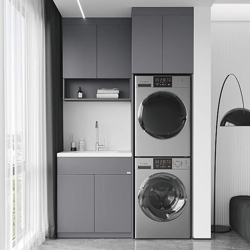 Балконный шкаф с сотовой алюминиевой панелью для стиральной/сушильной машины, встроенной раковиной и угловой дизайн Ванной комнаты