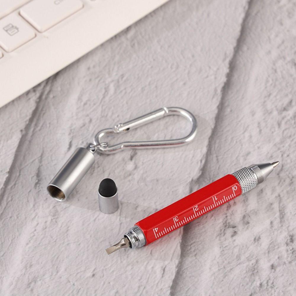 Metal Ballpoint Pen 6-in-1 Capacitive Pen Multi Functional Multitool Pen Outdoor Tool Pen