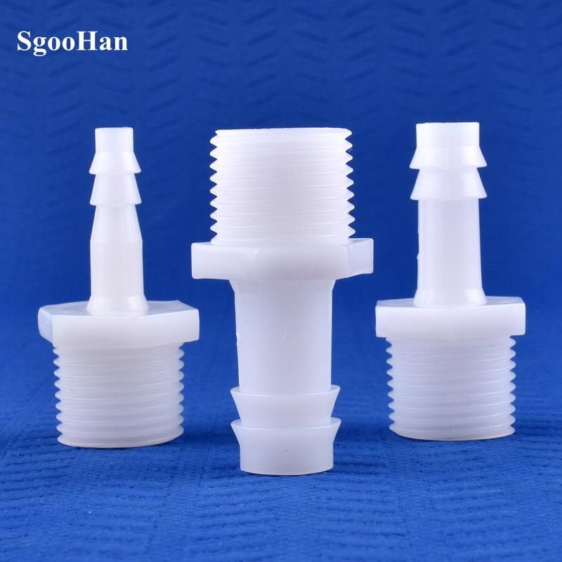 10pcs/lot PE Pagoda Direct Connector G1/2" 3/4" Male Thread To 4~25mm Barb Joints Aquarium Adapter Air Pump Tube Connector Micro Irrigation Hose Joint