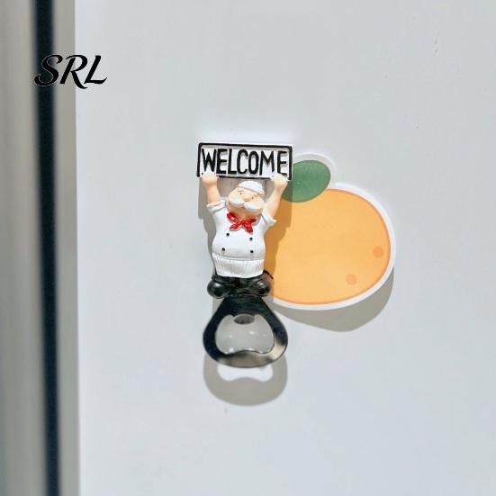 Kitchen Gadgets for Barbecue Grill Refrigerator Magnet Bottle Opener, 3D Cartoon Chef Resin Beer Cute Decor Home Soda Manual Can Punch Opener