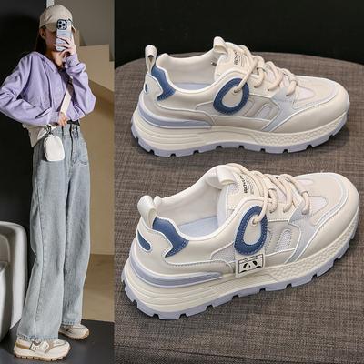 Новые папины кроссовки для девочек весенние студенческие спортивные кроссовки для бега повседневная обувь толстая подошва увеличение