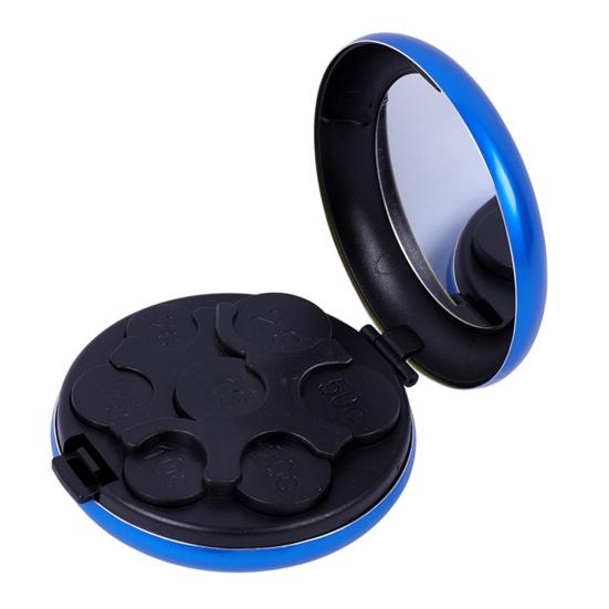 Coin Organizer with 7 Slots Large Capacity Built-in Mirror Compact Design Portable Travel Yen Coin Organizer Dispenser