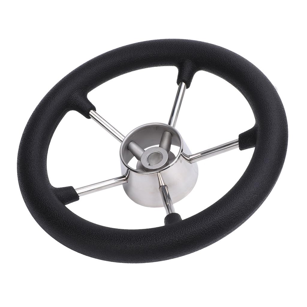 11-дюймовый руль для лодки, 5 спиц, 25 градусов, нержавеющая сталь, морской руль с центральной крышкой